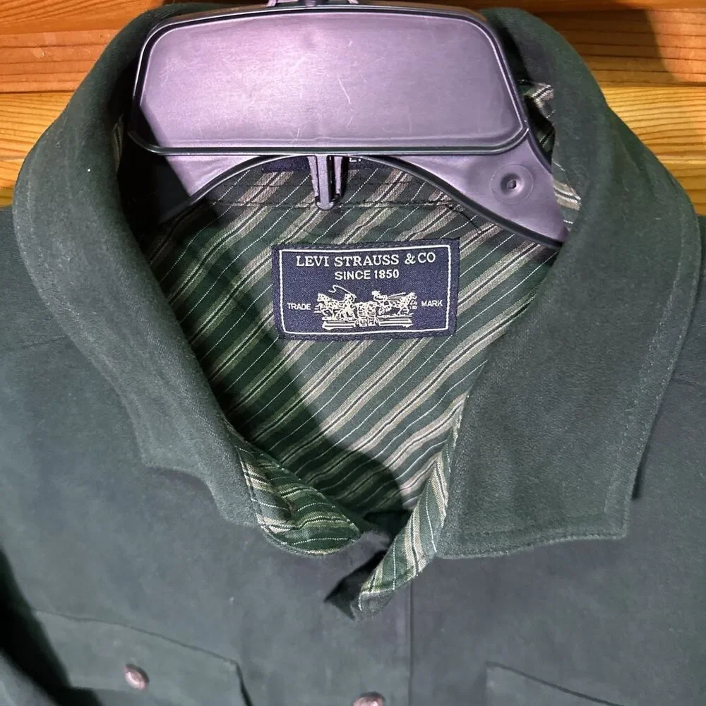 Levi’s Mens Hunter Green Size Large Cotton Utility Shirt Brand New